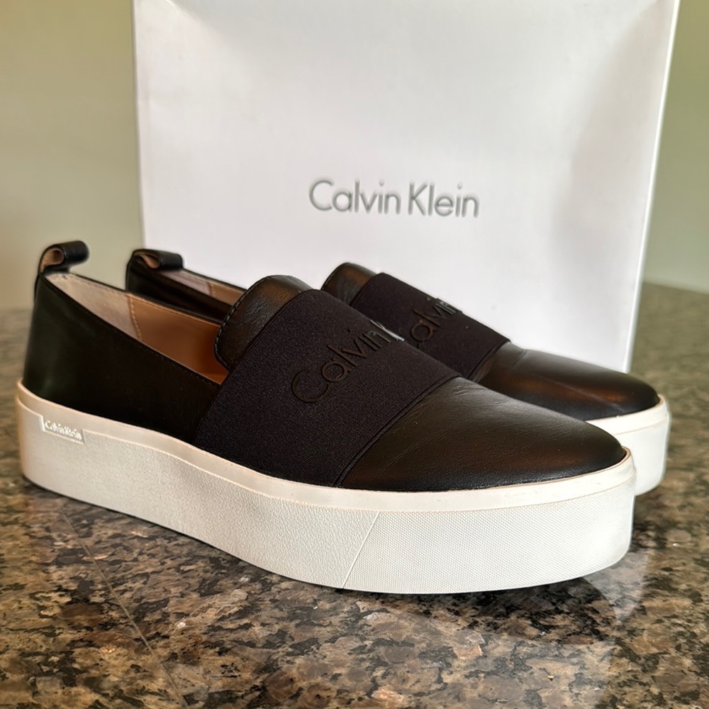 Calvin Klein Black Slip-On Platform Sneakers